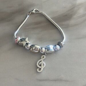 Kohls Y2K 925 individuality beads bracelet hope dream treble clef Swarovski